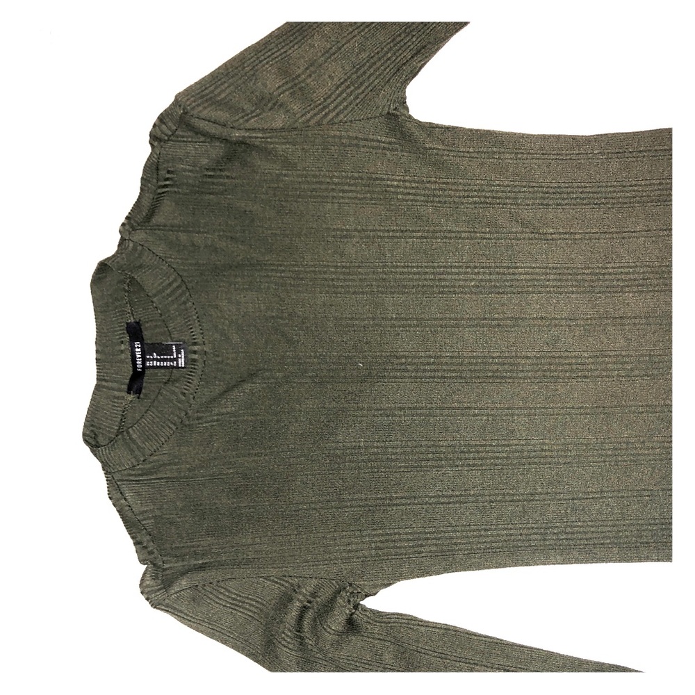 Ribbed F21 Olive Green Bodycon Dress $10